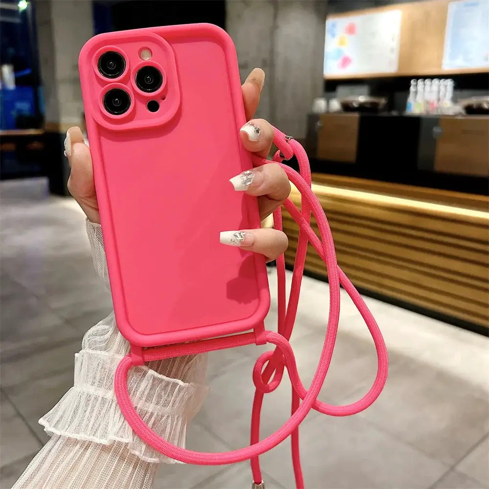 SureGuard Crossbody Phone Case for iPhone 14 Through 17 Series With Adjustable Lanyard Hands Free Carry