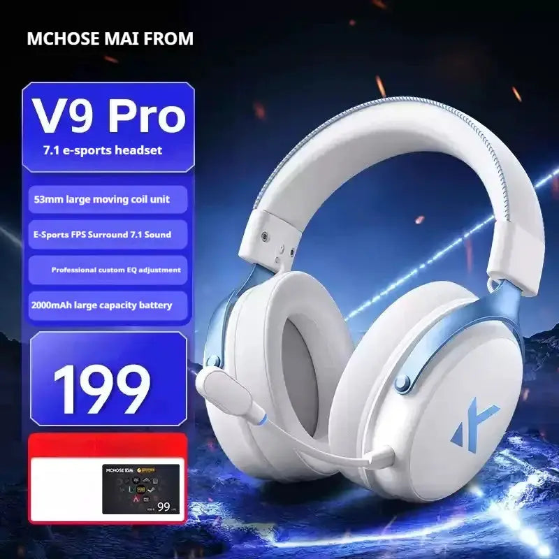 MCHOSE V9 Pro Wireless Bluetooth Headset Three Mode Noise Reduction Microphone For Low Latency Office And Gaming