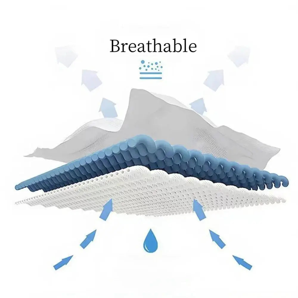 Men's shorts fabric illustration showing breathable ice-silk material in blue and white.