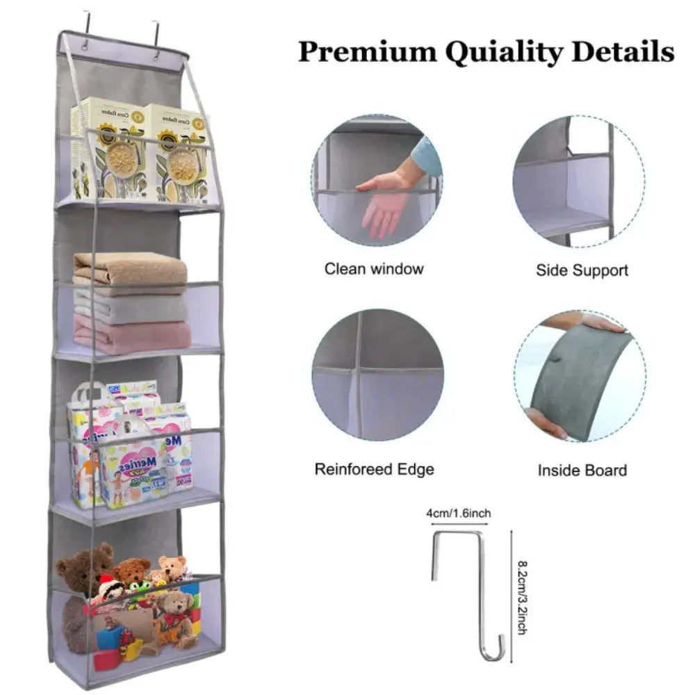 Over the Door Hanging Organizer 4 Or 6 Layer Storage for Cosmetics Nursery Bathroom Closet Bedroom Dorm