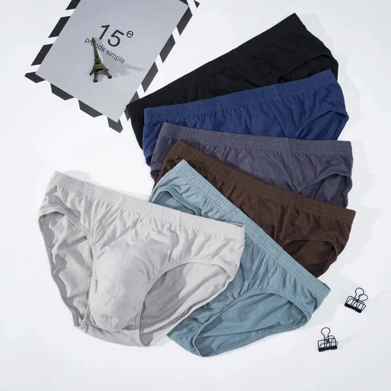 Simples Market 4-pcs men's 100% cotton breathable briefs in assorted colors, sizes XL–5XL