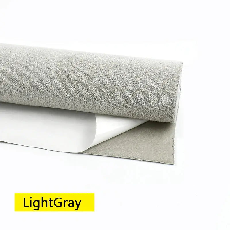 Synthetic leather self-adhesive suede fabric roll, light gray, by Simples Market for car interior trims