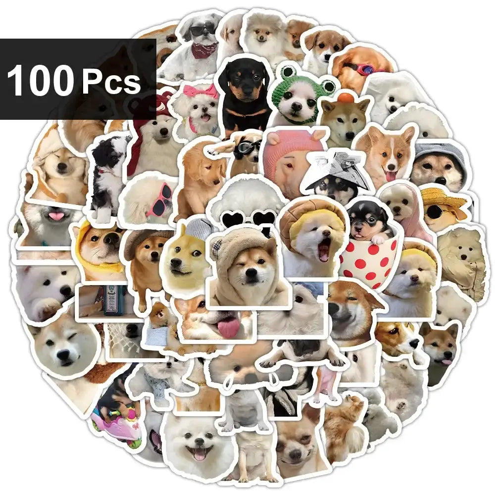 Funny Dog Stickers Cartoon Cute Decals 10 100 1000 Pcs Pack For Laptops Phones Luggage Cars Bikes And More