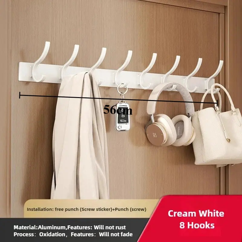 Black White Folding Robe Hooks Aluminum Wall Rack for Bathroom