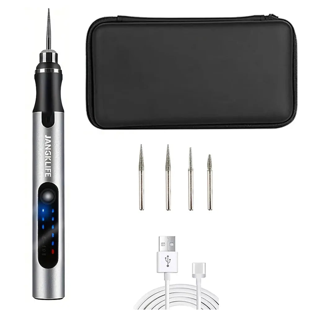 JANGKLIFE USB Cordless Rotary Tool Kit Engraving Pen For Jewelry Metal Glass Wood DIY Mini Wireless Drill