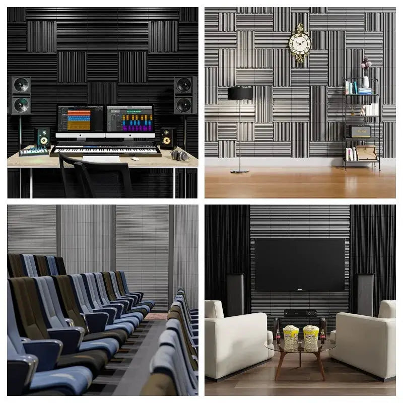 Make Friend acoustic foam panels, 24-piece, 25x25x5 cm, black and grey, by Simples Market