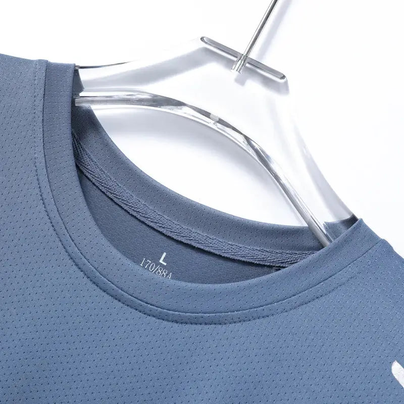 CHRLCK Mens Quick Dry Running Tee Breathable Soft Elastic Outdoor Sports Shirt For Hiking Fishing Summer