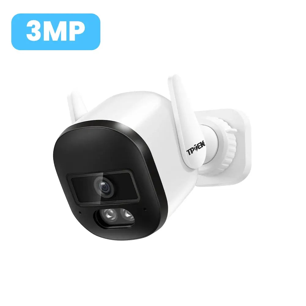 Outdoor bullet camera with white body and black front, 3MP WIFI, wall-mountable