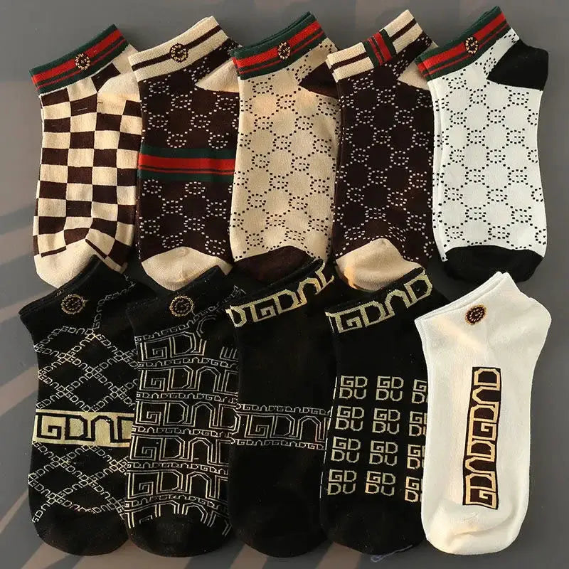 Mens Thin Breathable Low Cut Socks 5 Or 10 Pcs Anti Odor Moisture Wicking Lightweight Comfortable Everyday Wear