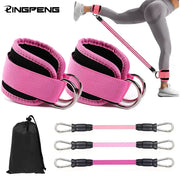 FlexFit Ankle Strap Resistance Bands Set For Hip Strength And Glute Toning At Gym And Home Workouts