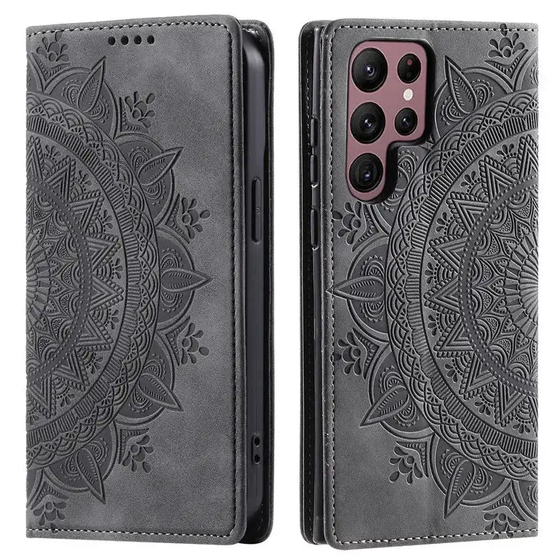 NovaGuard Magnetic Flip Leather Case for Samsung Galaxy S25 S24 Ultra S23 FE S22 S21 S20 S10 S9 Plus Note 20 Card Slot