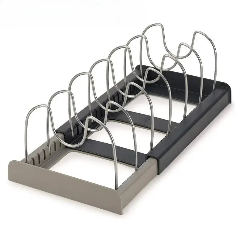 7 Grid Telescopic Pot Rack Pans Organizer Space Saving Cabinet Holder For Pots Pans And Lids Keep Your Kitchen Neat
