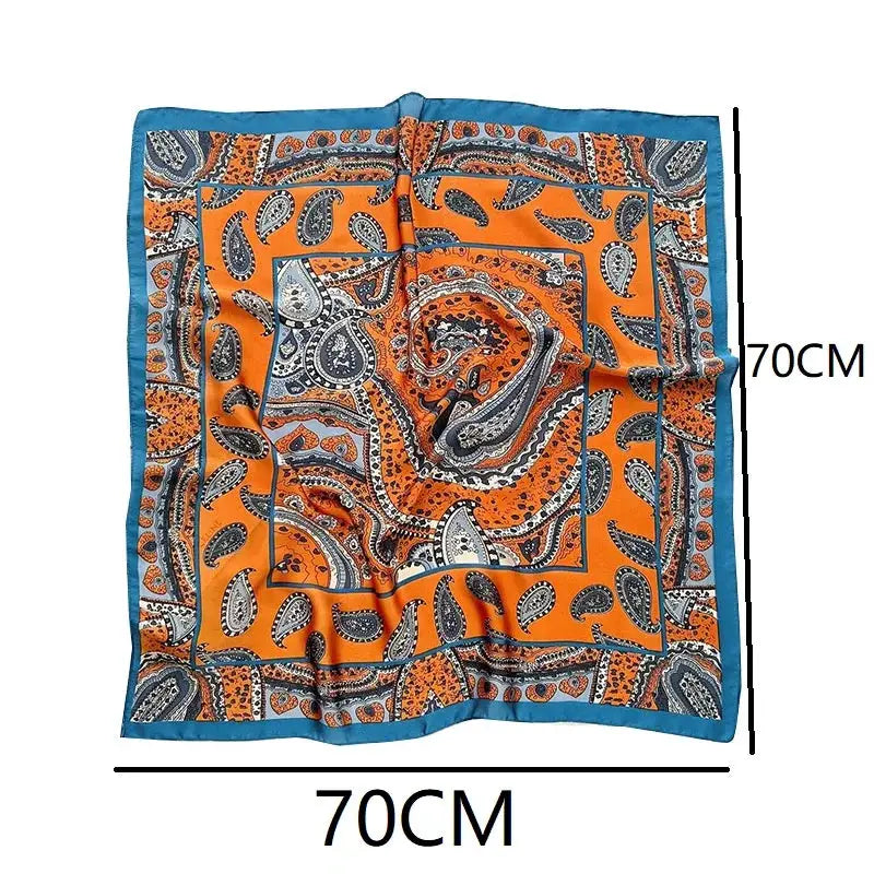 SJ01 Silk Scarf Neckerchief For Women Luxury Designer Silk Headscarf And Purse Accent Accessory