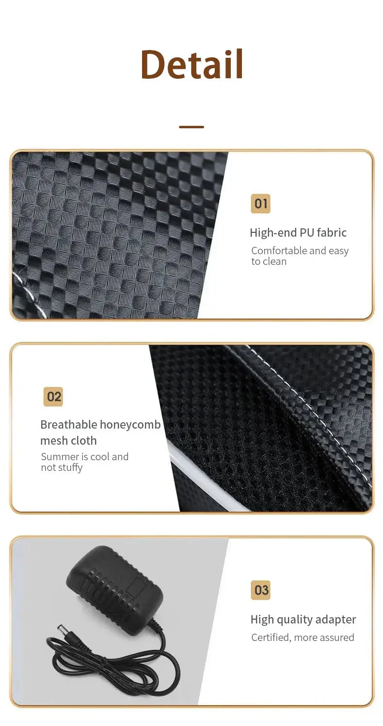 Electric cervical pillow neck massager by Simples Market with PU fabric and heating/vibrating function.