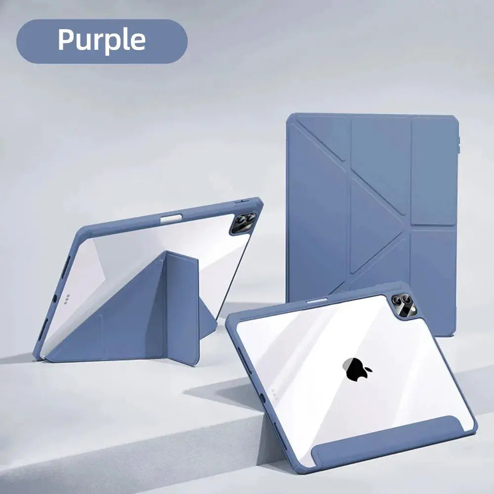 NovaGuard iPad Pro Case for 11 and 12.9 Inch Crystal Clear Back with Pencil Holder and TPU Protection