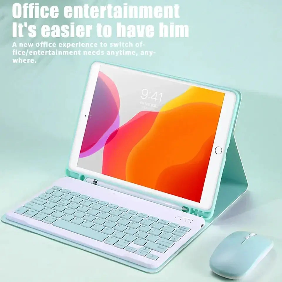 Candy Color Bluetooth Keyboard Case With Magnetic Leather Stand For iPad 10.2 Inch Gen 7 8 9 10 Pro Air Mini 5 6
