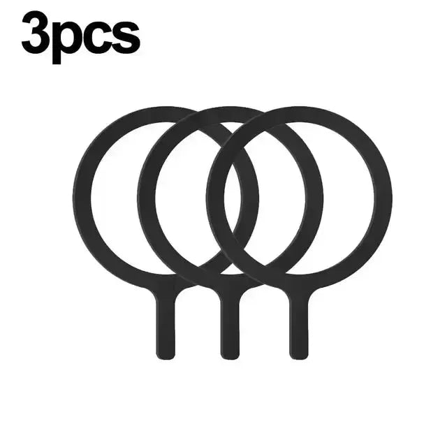 3pcs black magnetic adapter rings for MagSafe iPhone, wireless charging compatible