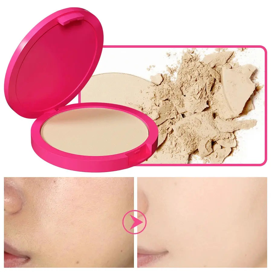 Kafurux Natural Matte Pressed Powder Oil Control Brighten Whitening Foundation Compact Concealer Makeup