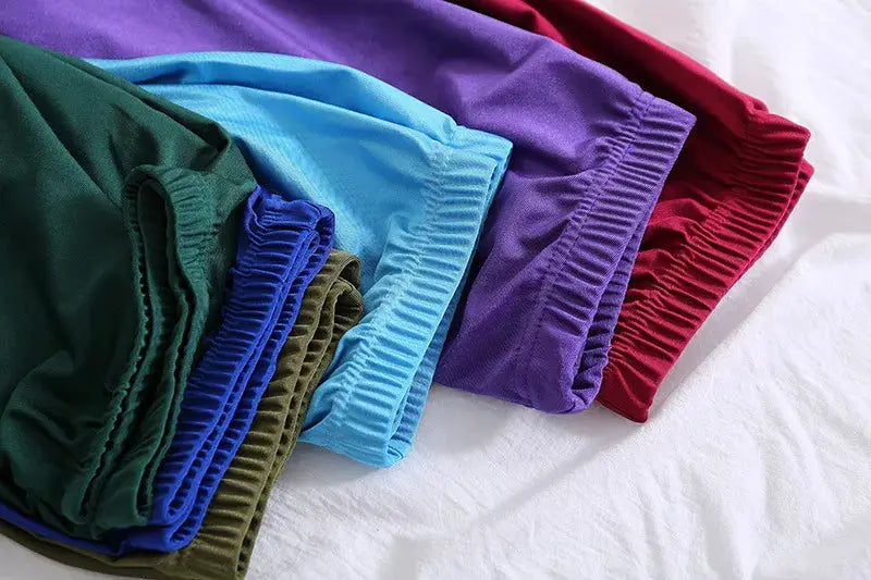 Skinny leggings 7-pack from Simples Market in green, olive, blue, light blue, purple, magenta and red