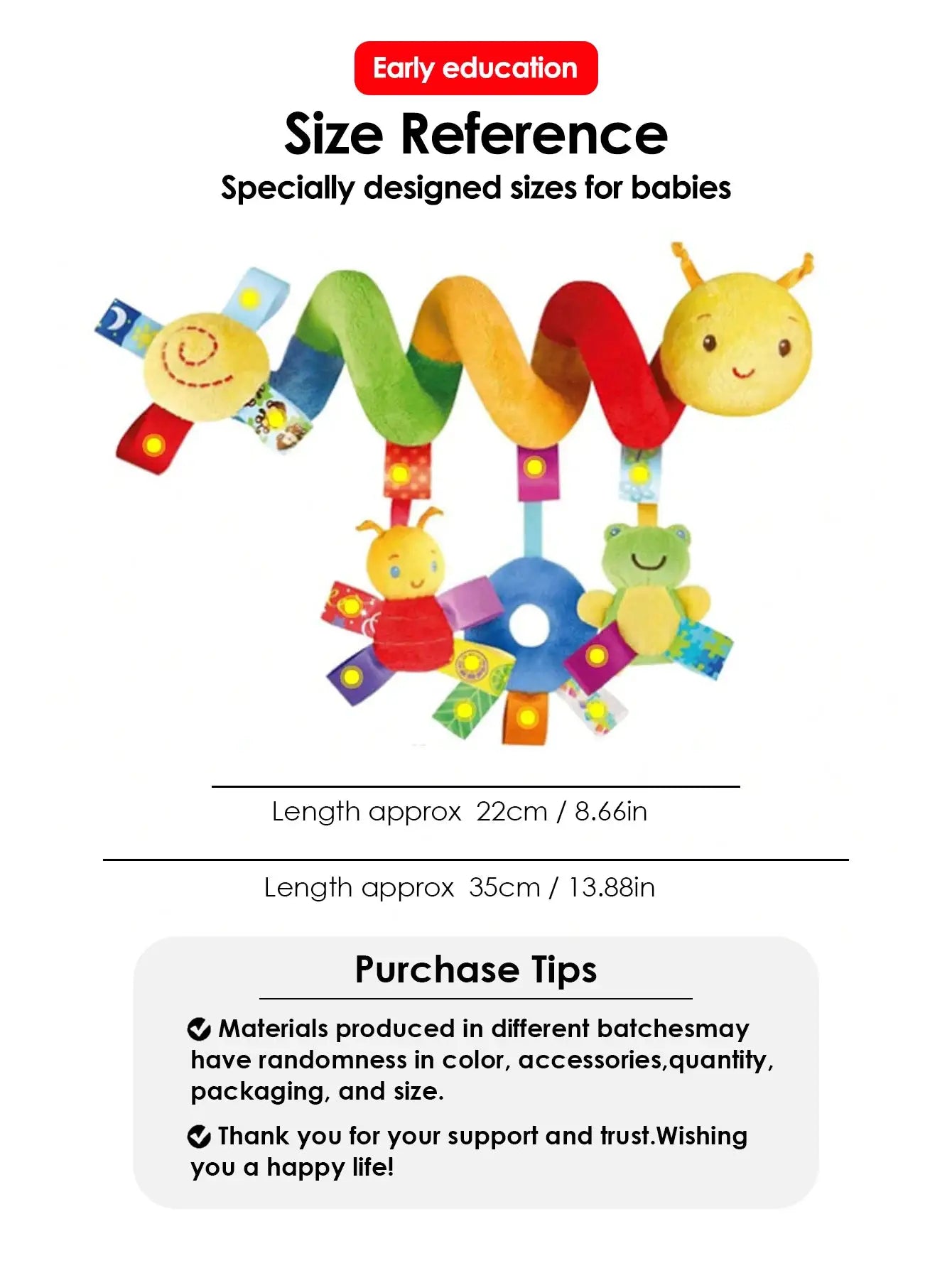 0 To 6 Months Colorful Label Bed Toy For Infants Hanging Around Crib And Car Seat Comfort And Sensory Toy