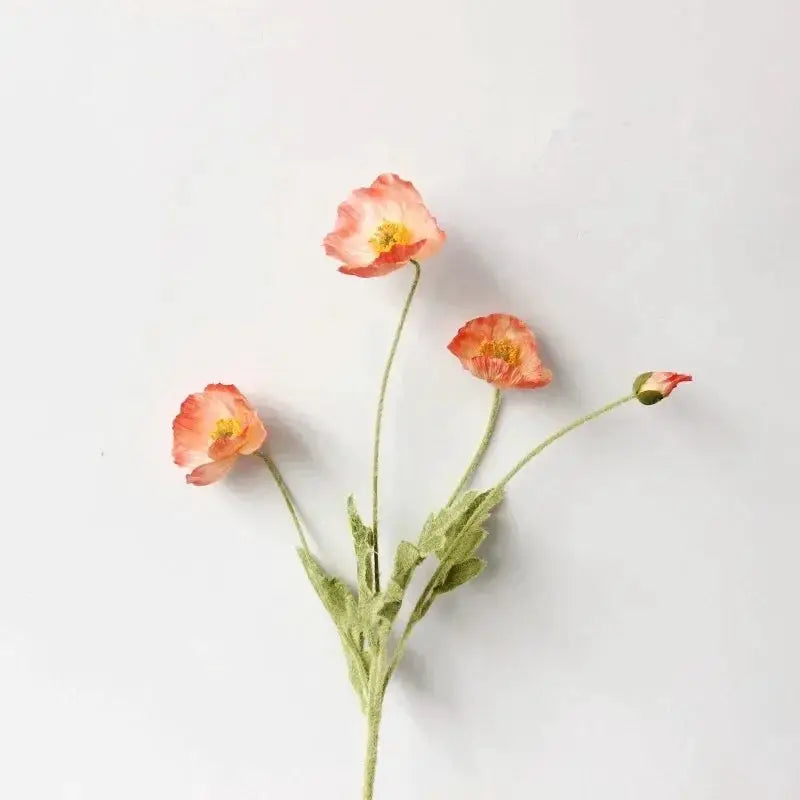 Artificial Silk Poppy Flowers Long Stem for Wedding Centerpieces and Bridal Bouquet Alternative Home Decor