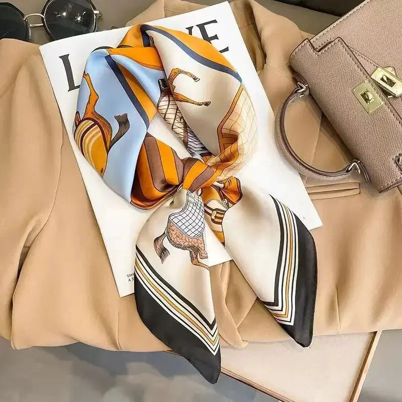 LuxeSilk Luxury Silk Shawl Square Scarf Versatile Satin Wrap For Neckerchief Hair Band Headband Bandana 70x70cm