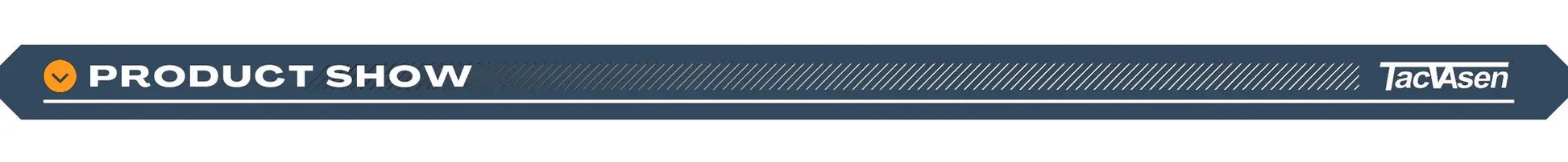 TACVASEN jacket product show banner with blue background and TacVasen logo on the right