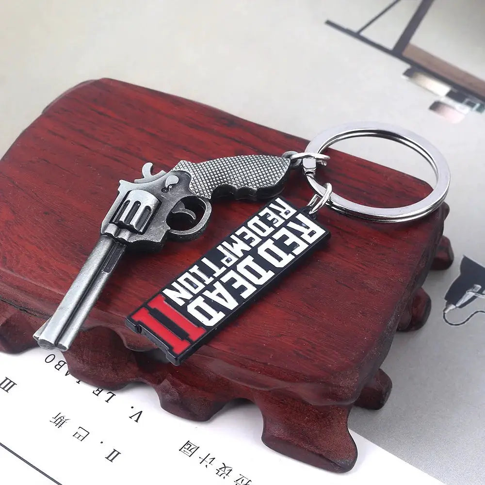 Red Dead Redemption 2 Arthur Morgan Revolver Keyring Keychain Western Fan Gift For Men Women Cosplay Jewelry
