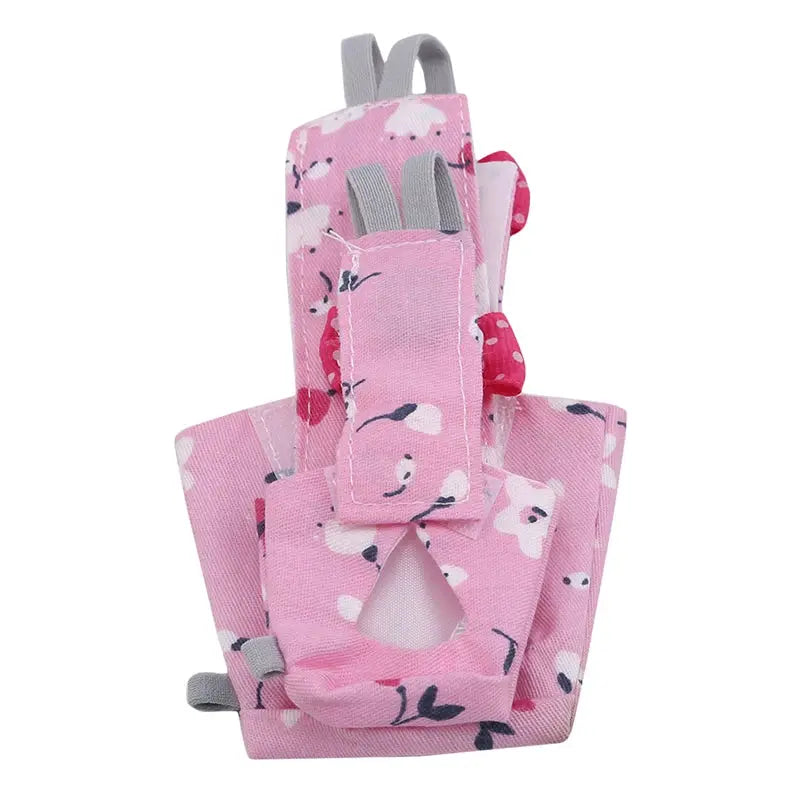 Parrot diaper with bowtie for small birds, pink floral fabric, washable flight suit