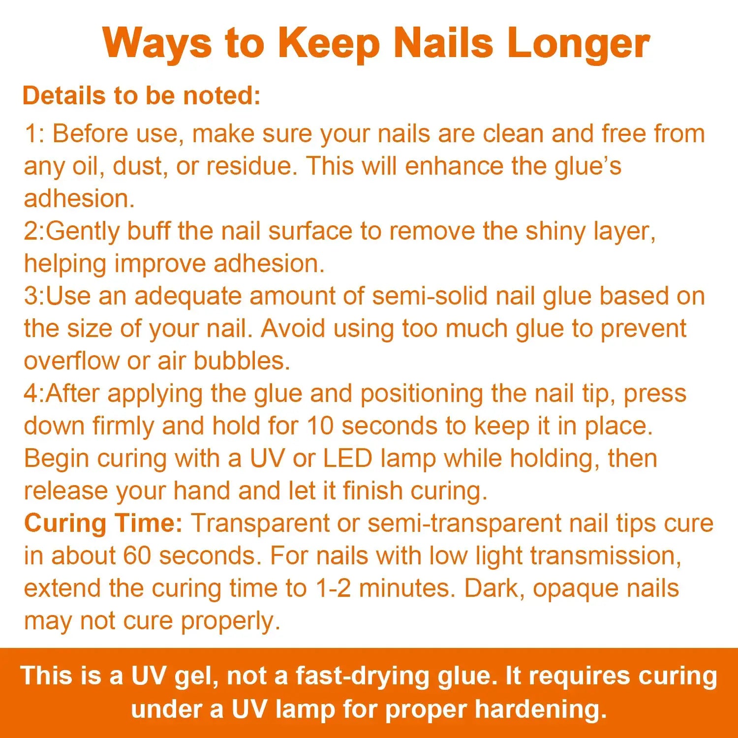 Nail Glue Gel For Press On Nails UV Light Cured Long Lasting Strong Adhesion Fake Nail Tips And Acrylic Nails