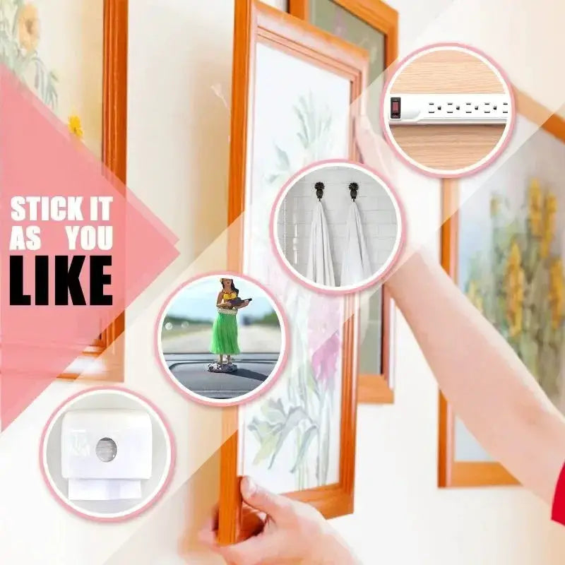 Reusable double-sided clear nano adhesive tape for wall stickers and posters with strong adhesion