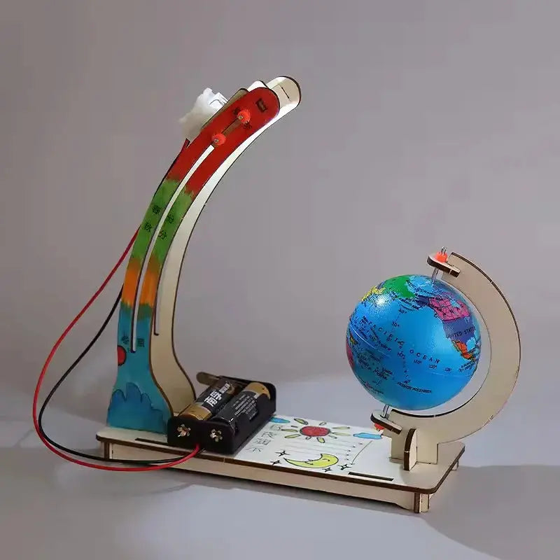 DIY Earth Model Day Night Cycle Science Kit For Kids Educational Globe Toy Wooden Handmade STEM Classroom Learning