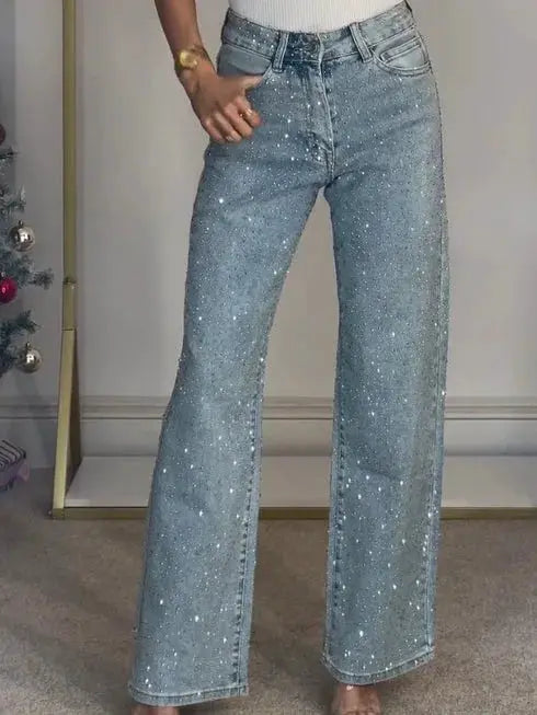 Straight Jeans For Women High Waist Stretch Vintage Denim Pants