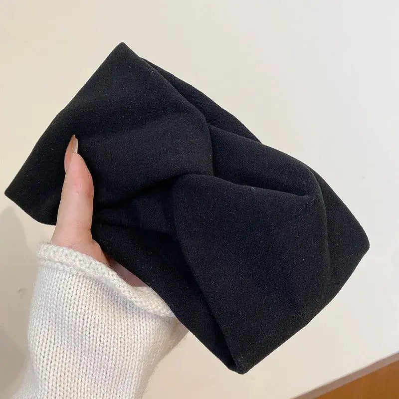 ZenWeave Wide Cotton Stretch Bandage Headband Elastic Solid Color Hair Accessory For Sports And Everyday Wear