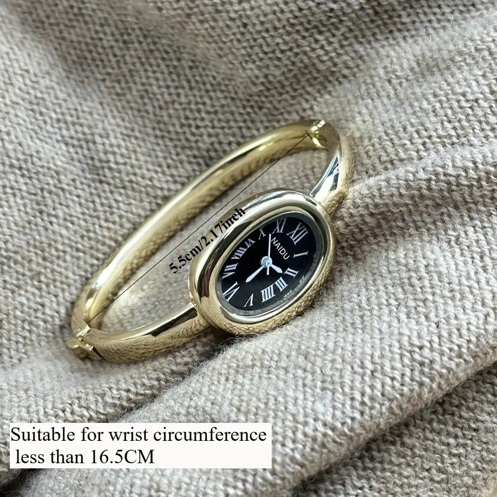 Famous Brand Gold Tone Stainless Steel Strap Bracelet Watch For Women With Small Dial Elegant Timepiece