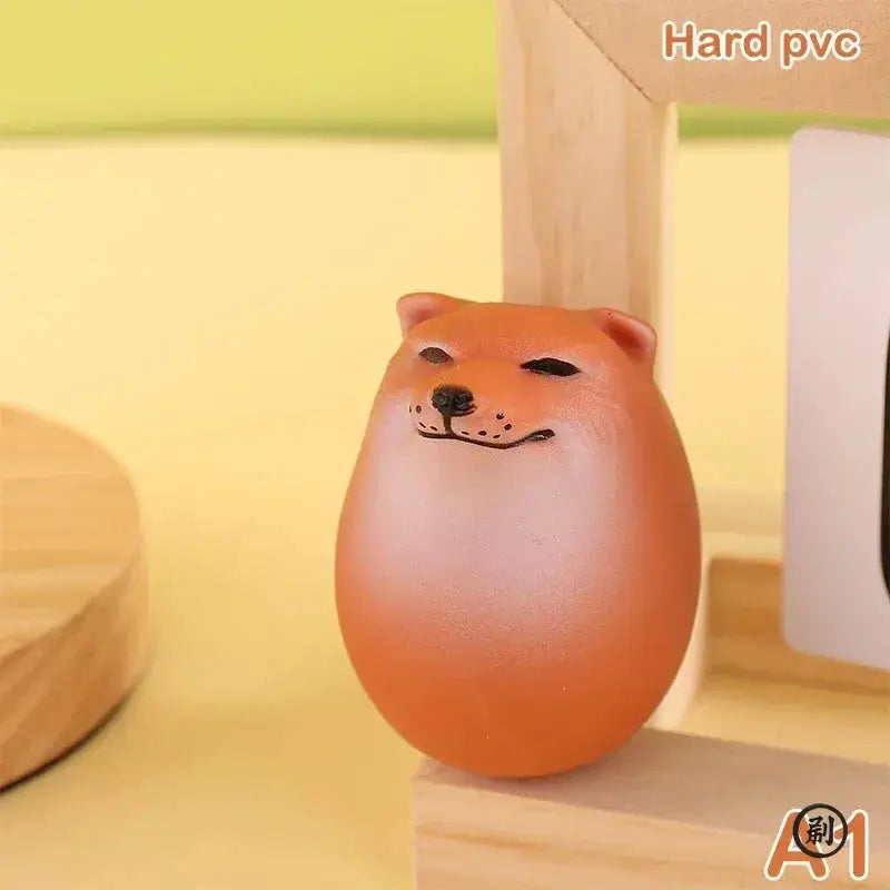 Shiba Inu Realistic Egg Shape PVC Desk Decor Dog Ornament For Home Office And Christmas Gift