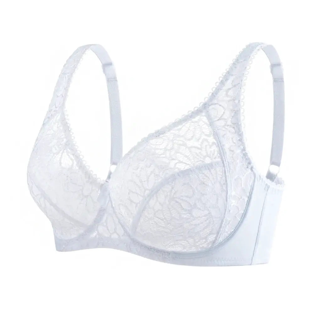 Plus-size white lace bra by Simples Market with underwire