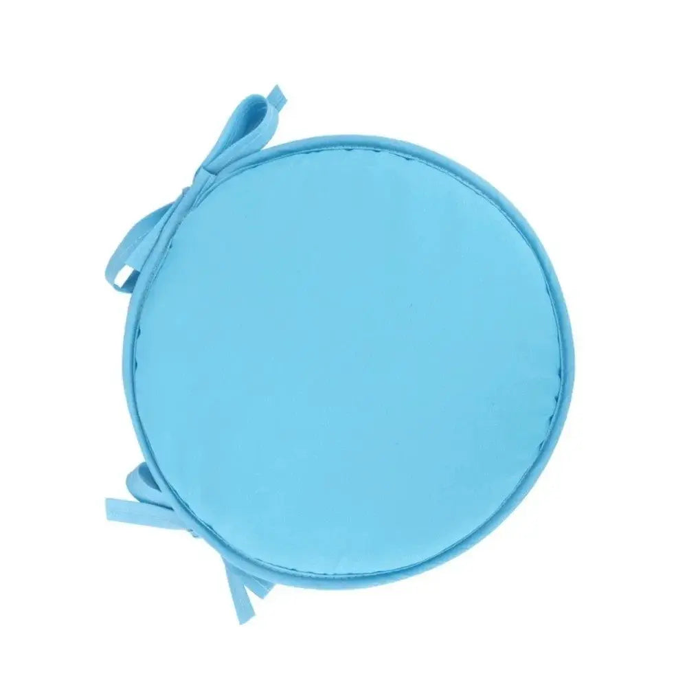 Round blue chair cushion with drawstrings, thick sponge padding, 30x30 cm