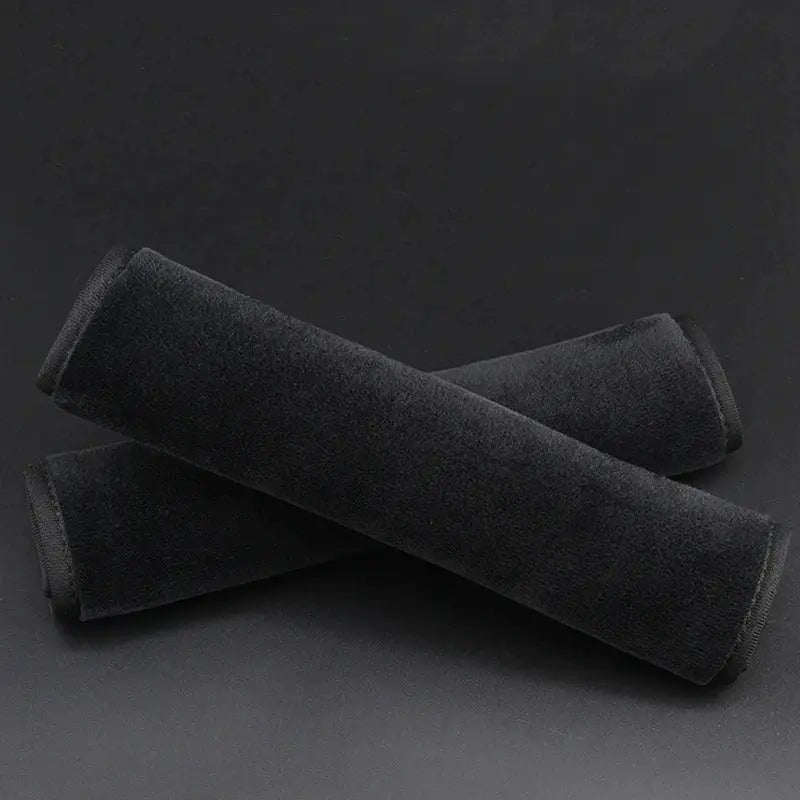 Seat belt covers 2-pack, black soft fabric for cars by Simples Market