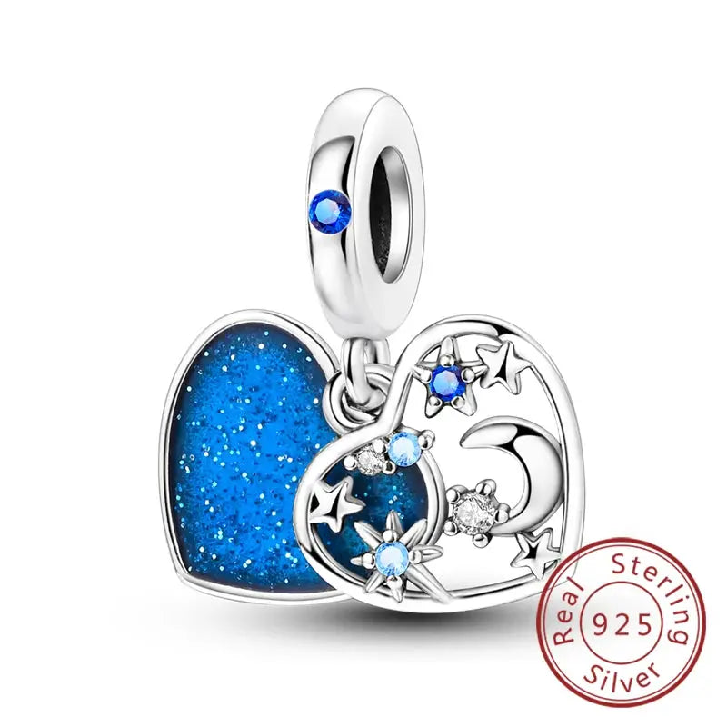 925 Sterling Silver Charms Beads Forever Love Heart Dangle For Bracelet Women Jewelry Gift Sister Family Life