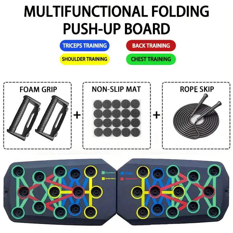 Portable Multifunctional Push Up Board Set Foldable Fitness Equipment For Chest Back Arms Abdomen Training