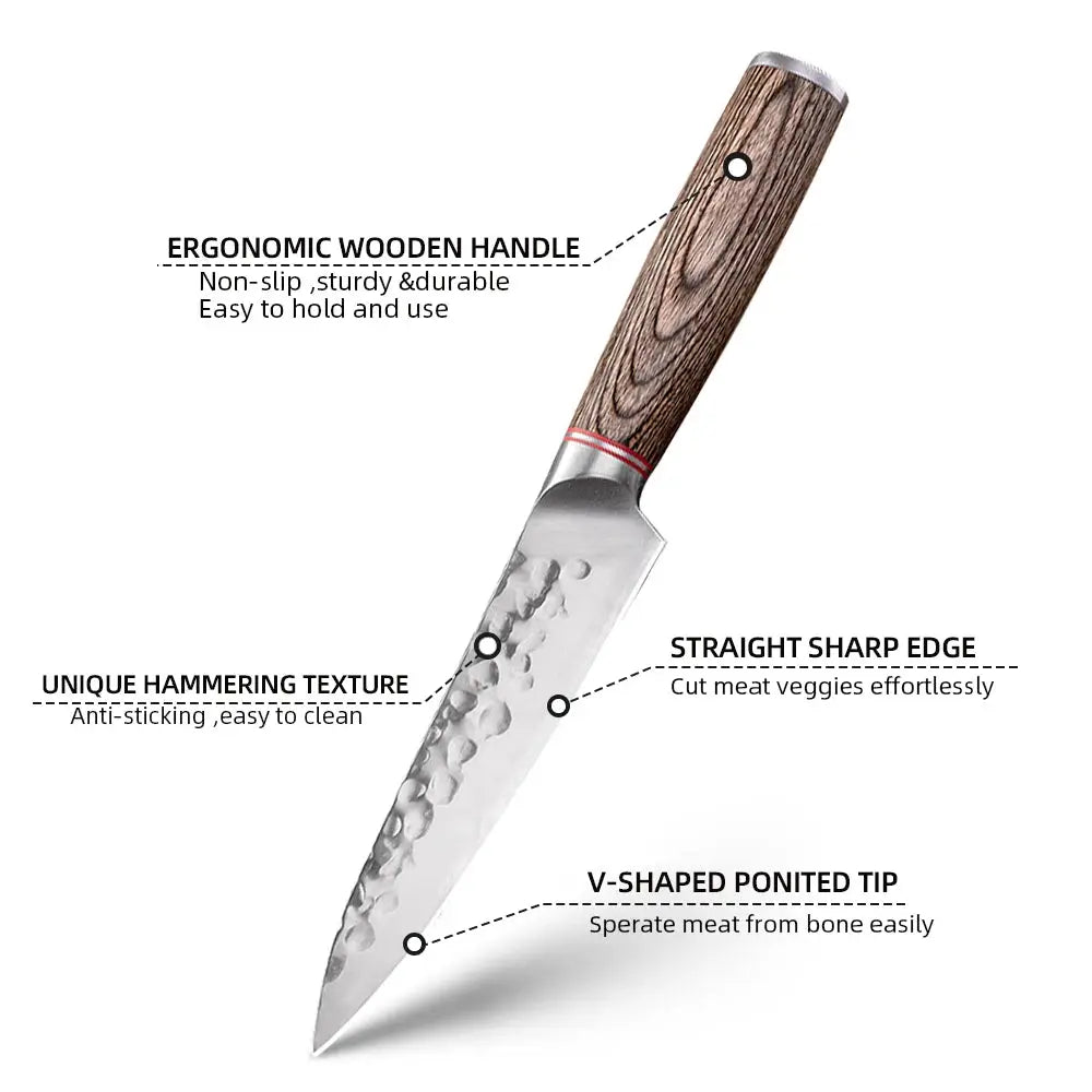 Heritage Forge Hand Forged Kitchen Knife Sharp Stainless Steel Blade For Meat Sushi Vegetables