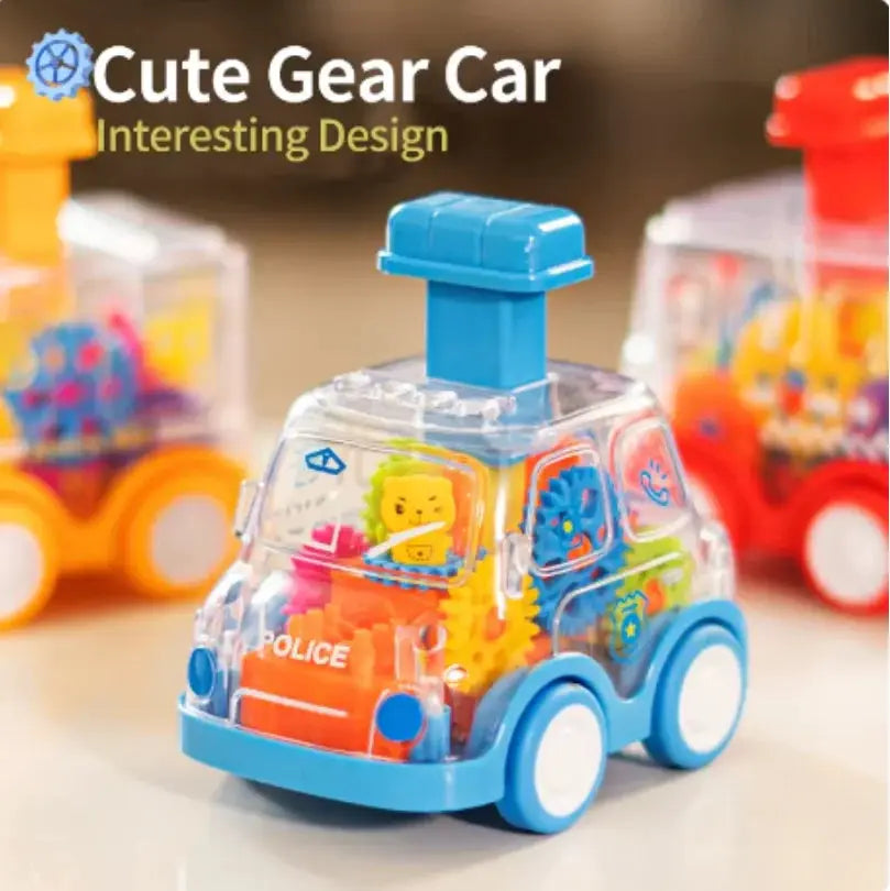 Transparent Gear Car Toy With Inertia Pull Back Action For Kids Boys And Girls Battery Free Educational Gift