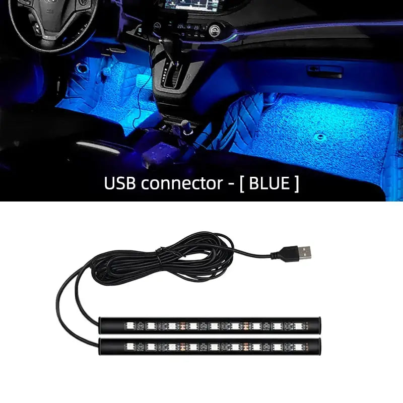 Car LED Interior Atmosphere Light USB Ambient Lamp Foot Light For Vehicle Decoration Backlight Cigarette Lighter