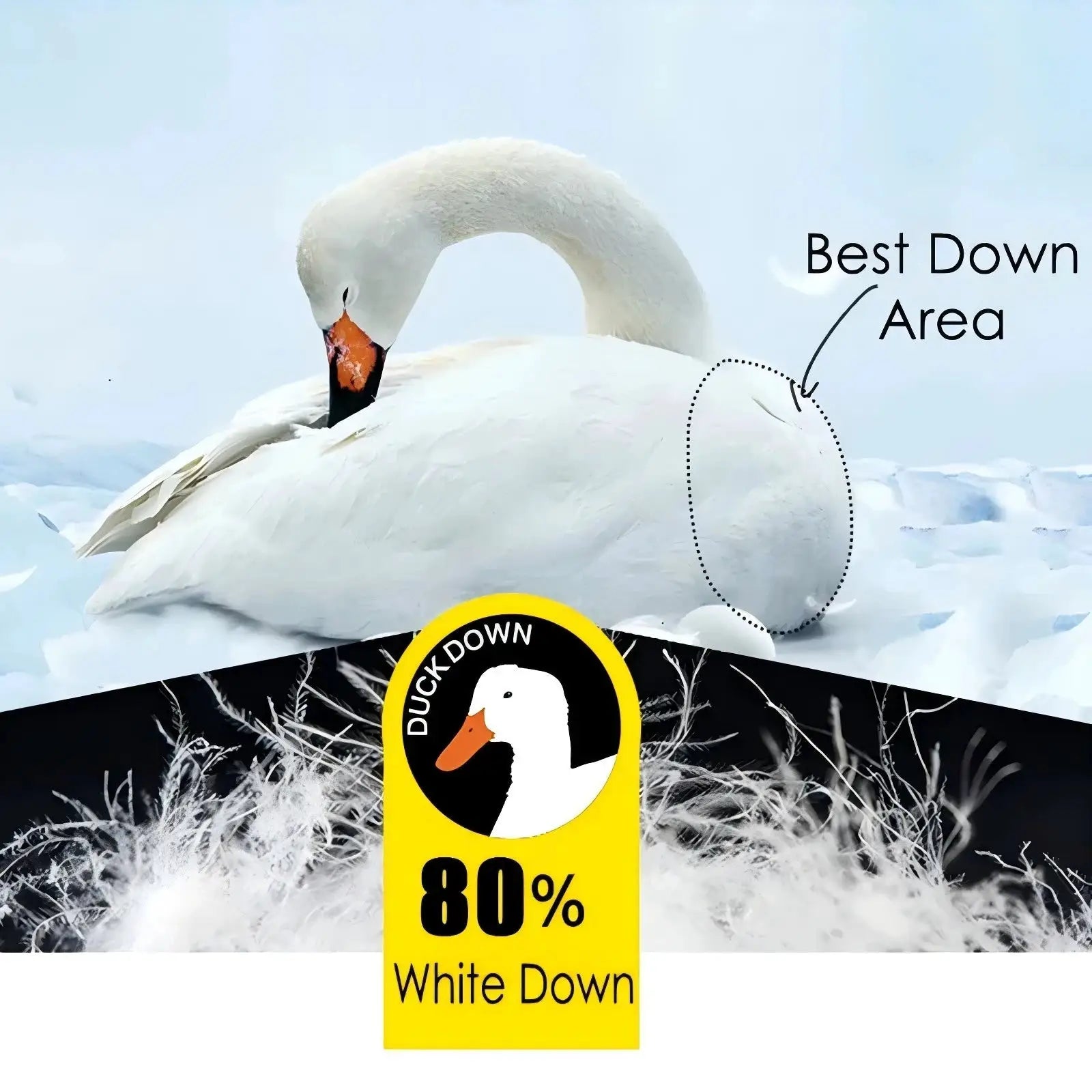 Men's white duck-down winter jacket by Simples Market, waterproof windproof, stand collar, 8XL