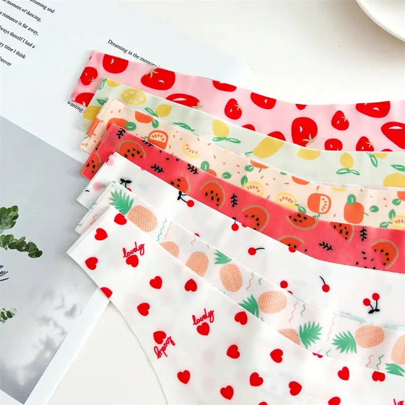 FINETOO 4Pcs Ultra Soft Seamless Thongs for Women with colorful graphic prints