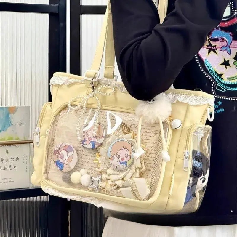 Ballet Girl Large Appetite Itabag Japanese Anime Style Two Dimensional Crossbody Bag For Women Durable Polyester