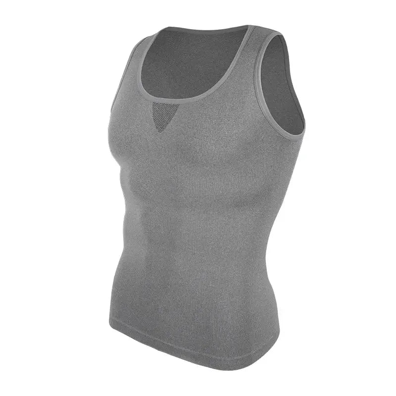 Men's grey Simples Market compression tank top shapewear for abs and chest