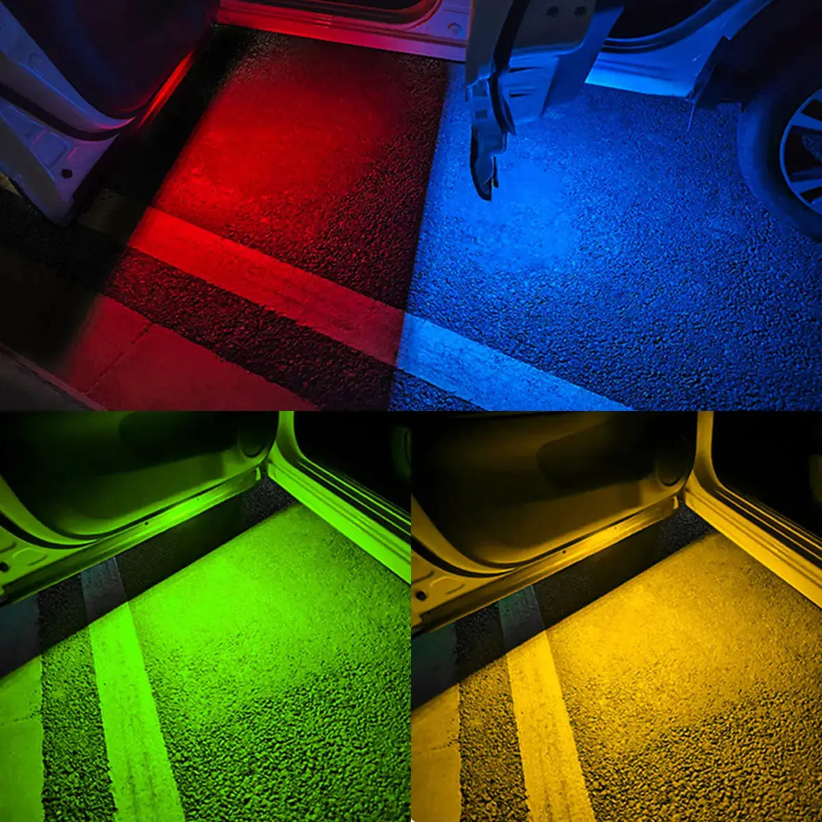 2Pcs RGB Wireless Magnetic LED Car Door Lights USB Welcome Puddle Projector Ambient Warning Lamp