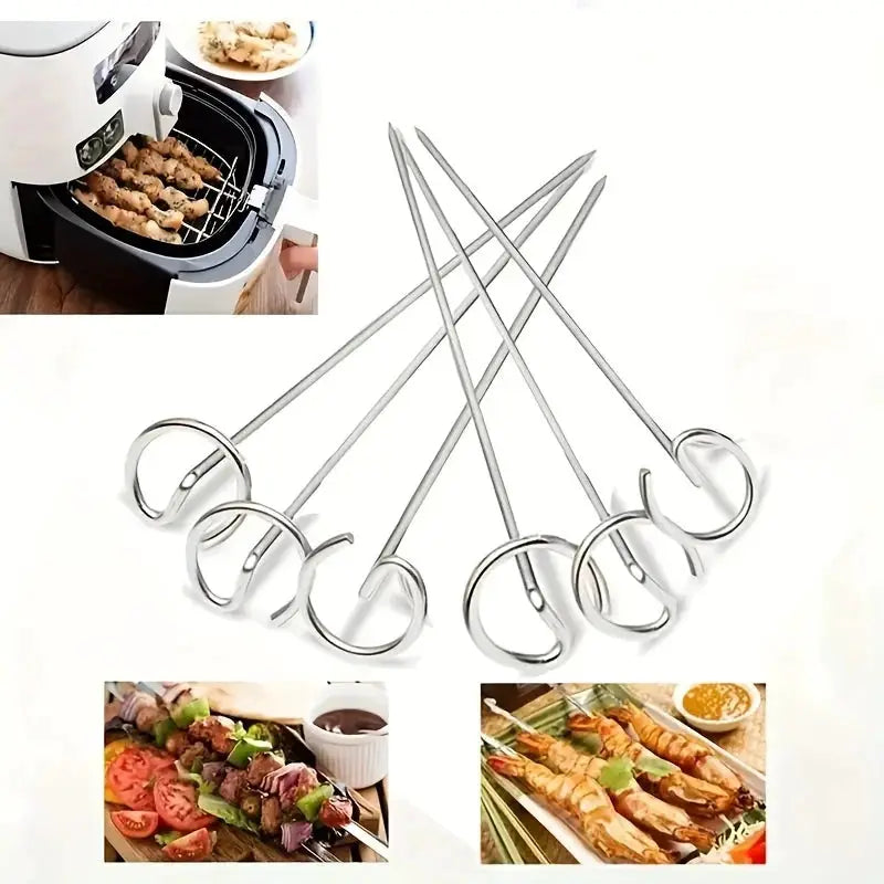 10 Piece Set of Food Grade 304 Stainless Steel Baking Needles for Air Fryer Oven Vertical Grill and Skewer Grill